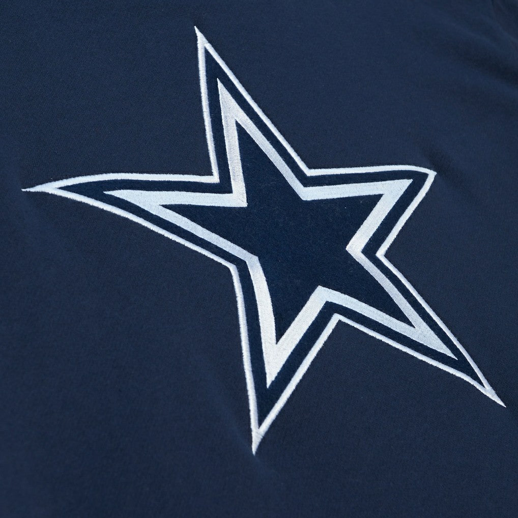 Dallas Cowboys Postgame Short Sleeve Hoodie - Navy - Mitchell & Ness