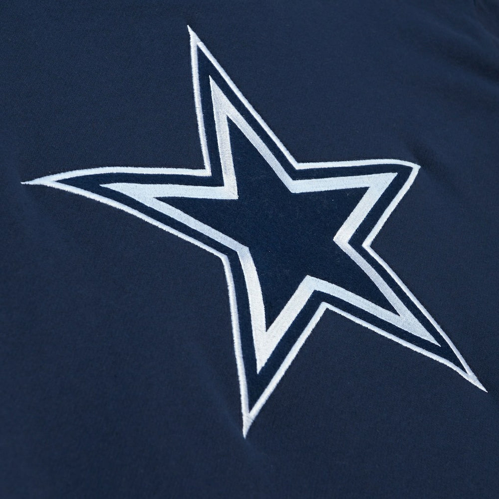 Dallas Cowboys Postgame Short Sleeve Hoodie - Navy - Mitchell & Ness