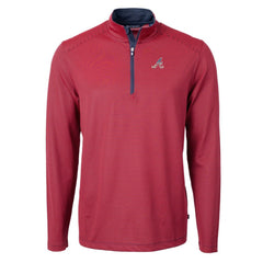 Atlanta Braves Cutter & Buck Americana Logo Big & Tall Virtue Eco Pique Recycled Quarter-Zip Pullover Top Sale