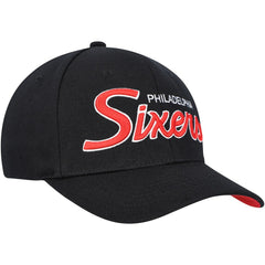Mitchell & Ness Philadelphia 76ers MVP Team Script 2.0 Stretch-Snapback Hat Black