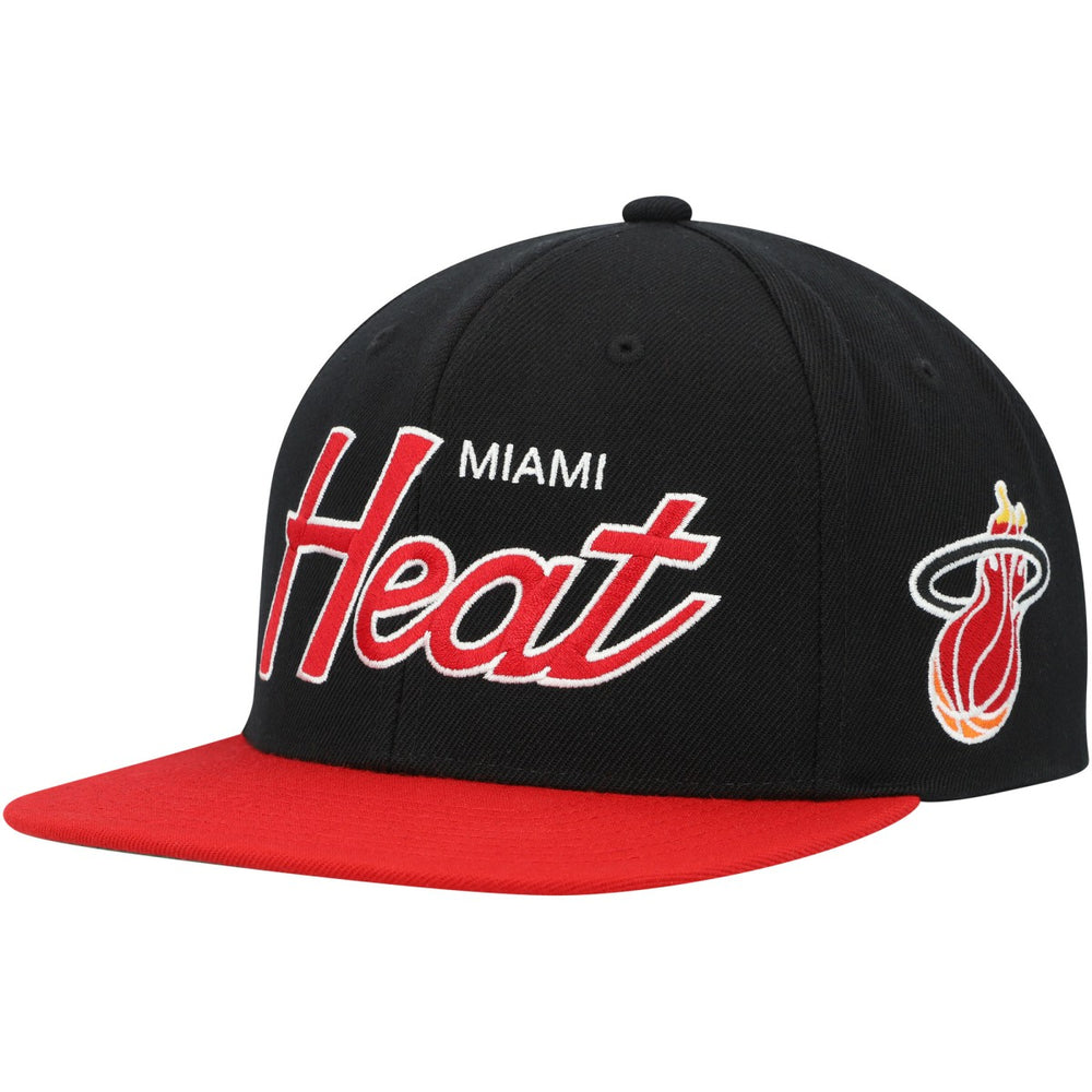 Mitchell & Ness Miami Heat Hardwood Classics MVP Team Script 2.0 Snapback Hat Black