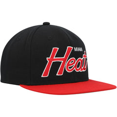Mitchell & Ness Miami Heat Hardwood Classics MVP Team Script 2.0 Snapback Hat Black