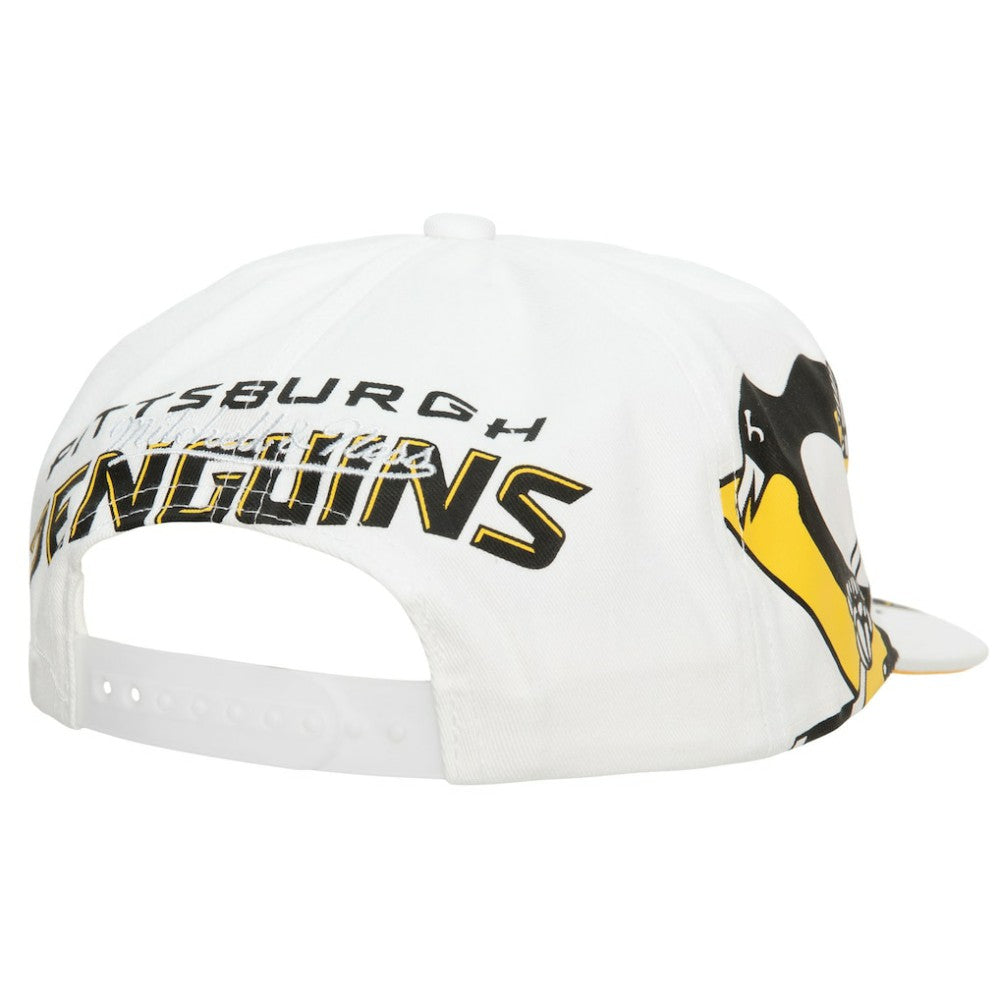 Pittsburgh Penguins Mitchell & Ness In Your Face Deadstock Snapback Hat - White | NHL Lifestyle