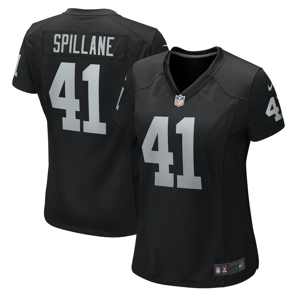 Robert Spillane Las Vegas Raiders Women's Game Player Jersey - Black - Nike