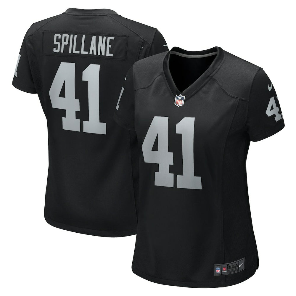 Robert Spillane Las Vegas Raiders Women's Game Player Jersey - Black - Nike