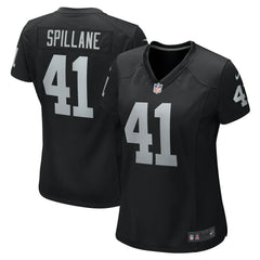 Robert Spillane Las Vegas Raiders Women's Game Player Jersey - Black - Nike
