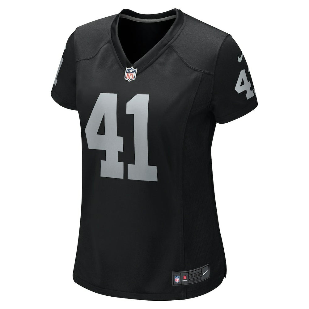 Robert Spillane Las Vegas Raiders Women's Game Player Jersey - Black - Nike