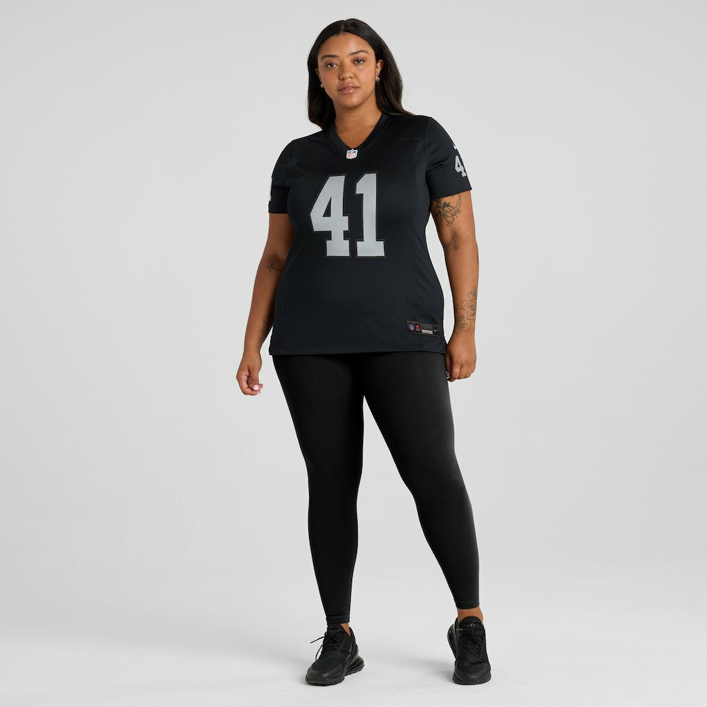 Robert Spillane Las Vegas Raiders Women's Game Player Jersey - Black - Nike