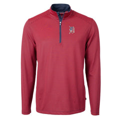 Detroit Tigers Cutter & Buck Americana Logo Virtue Eco Pique Stripe Recycled Quarter-Zip Pullover Top Outlet