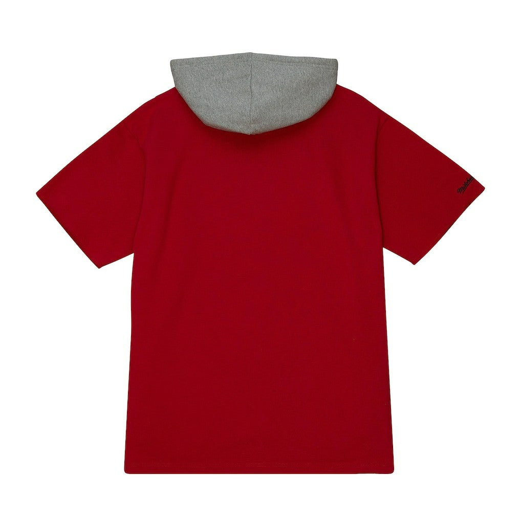 Kansas City Chiefs Postgame Short Sleeve Hoodie - Red - Mitchell & Ness