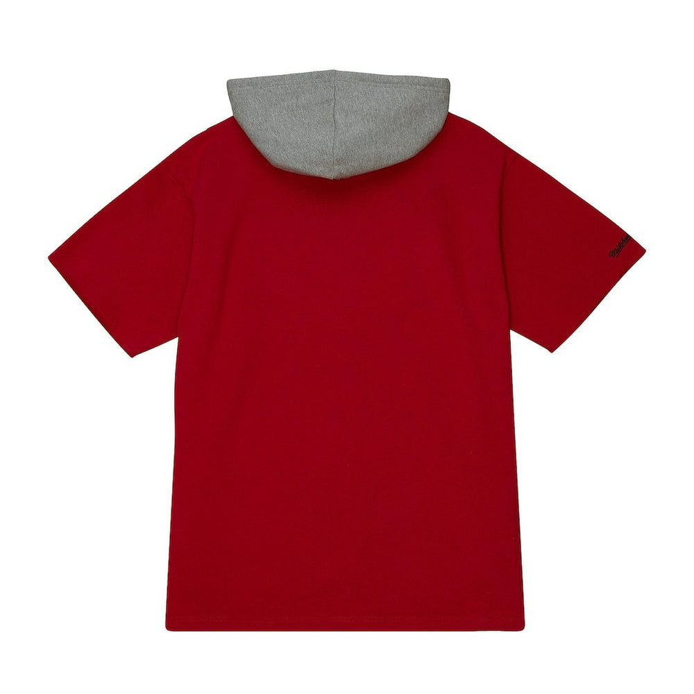 Kansas City Chiefs Postgame Short Sleeve Hoodie - Red - Mitchell & Ness