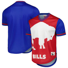 Buffalo Bills Jumbotron 3.0 Mesh V-Neck T-Shirt - Royal - Mitchell & Ness