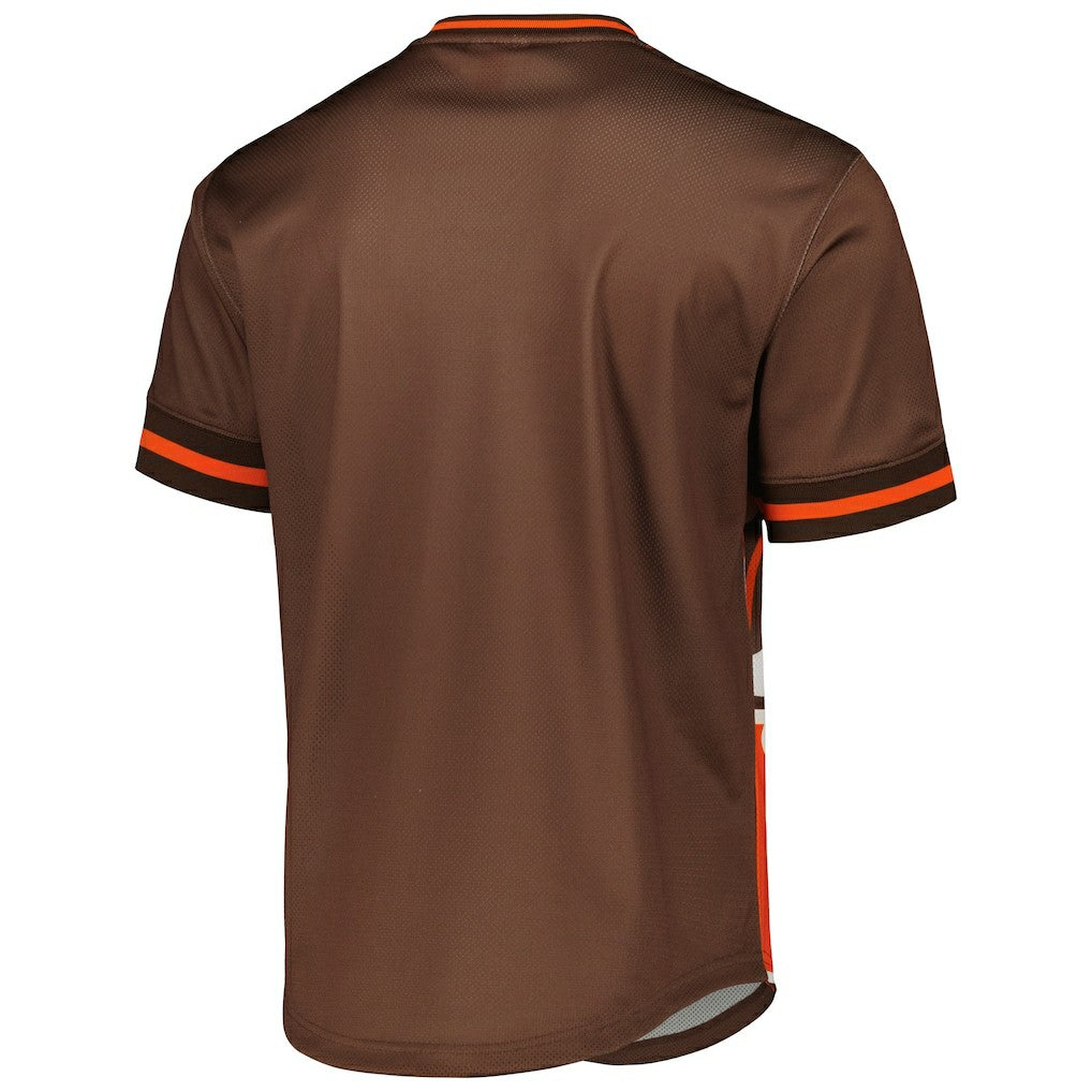 Cleveland Browns Jumbotron 3.0 Mesh V-Neck T-Shirt - Orange - Mitchell & Ness