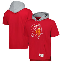 Tampa Bay Buccaneers Postgame Short Sleeve Hoodie - Red - Mitchell & Ness