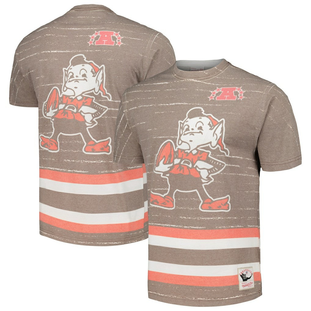 Cleveland Browns Jumbotron 3.0 T-Shirt - Brown - Mitchell & Ness