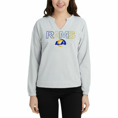 Los Angeles Rams Concepts Sport Women's Sunray Notch Neck Long Sleeve Top - Gray - NFL