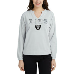 Las Vegas Raiders Concepts Sport Women's Sunray Notch Neck Long Sleeve Top - Gray - NFL