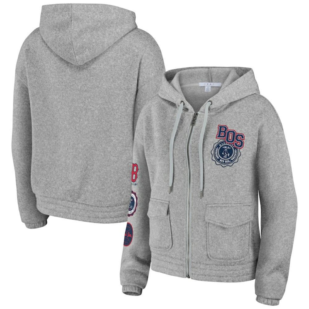 Boston Red Sox WEAR by Erin Andrews Women's Full-Zip Hoodie Outlet