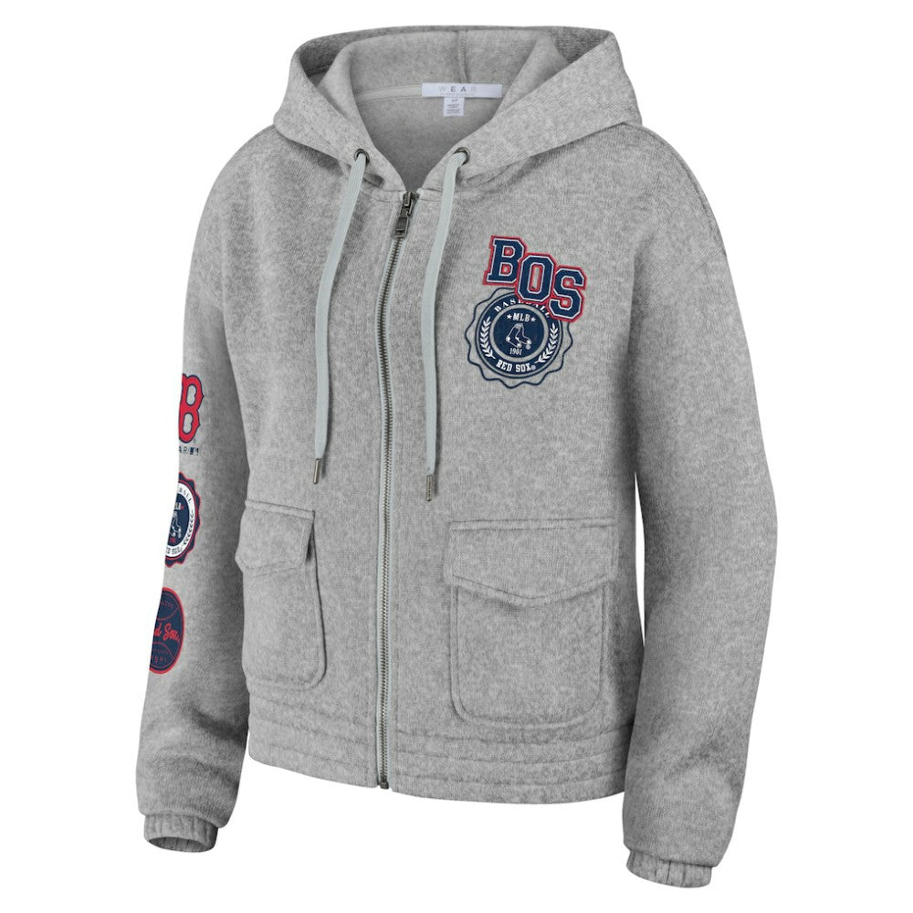 Boston Red Sox WEAR by Erin Andrews Women's Full-Zip Hoodie Outlet