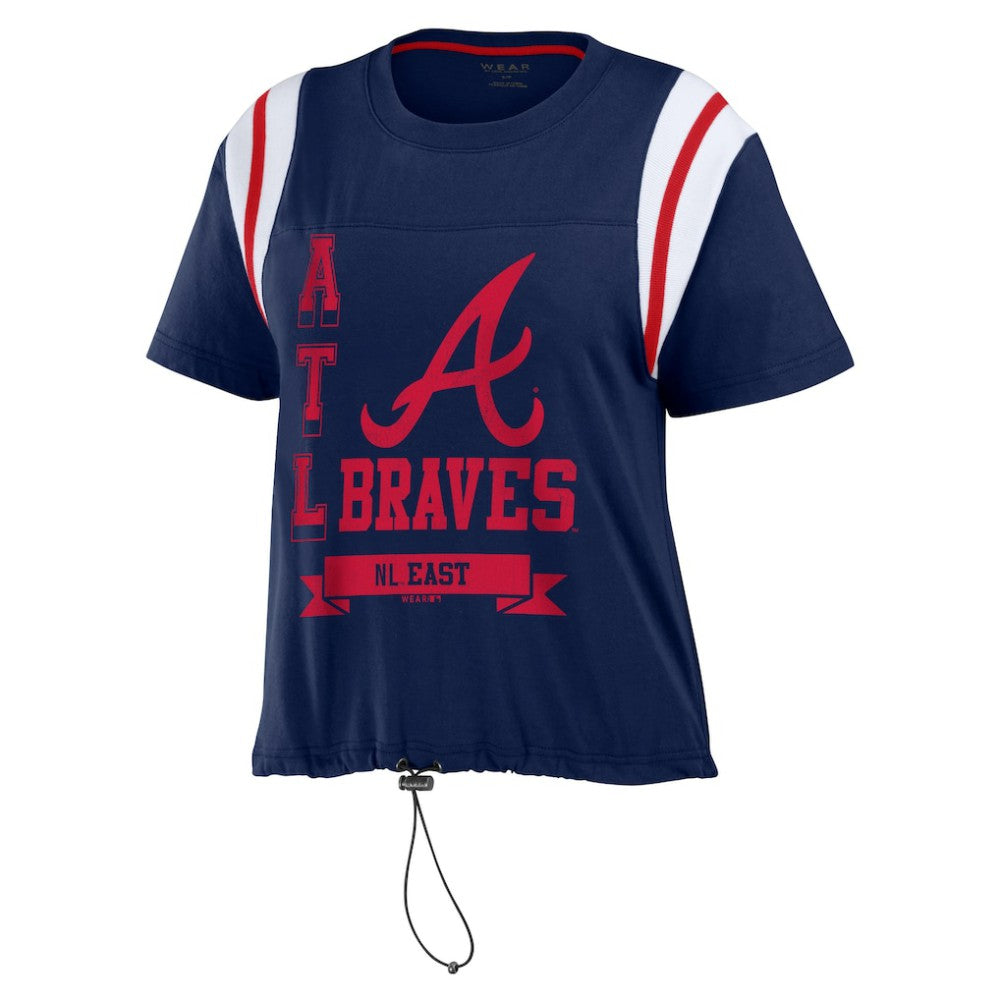 Atlanta Braves WEAR by Erin Andrews Women's Cinched Colorblock T-Shirt Sale