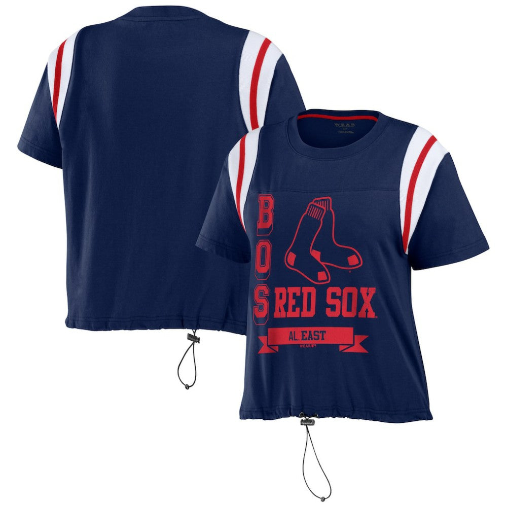 Boston Red Sox WEAR by Erin Andrews Women's Cinched Colorblock T-Shirt Sale