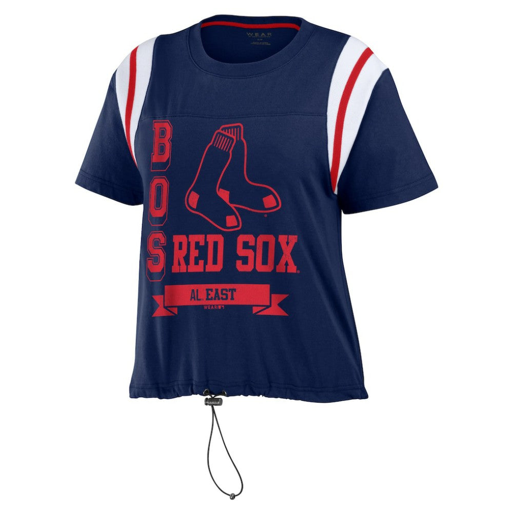 Boston Red Sox WEAR by Erin Andrews Women's Cinched Colorblock T-Shirt Sale