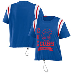 Chicago Cubs WEAR by Erin Andrews Women's Cinched Colorblock T-Shirt Online