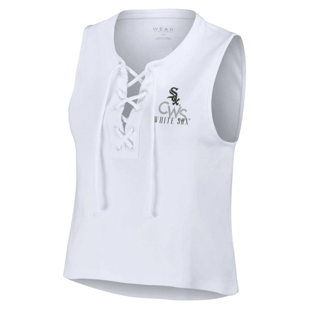 Chicago White Sox WEAR by Erin Andrews Women's Lace-Up Tank Top for sale