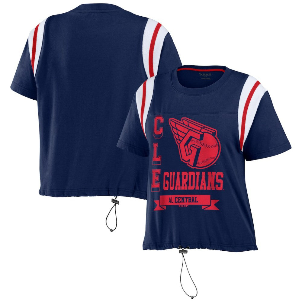 Cleveland Guardians WEAR by Erin Andrews Women's Cinched Colorblock T-Shirt Online