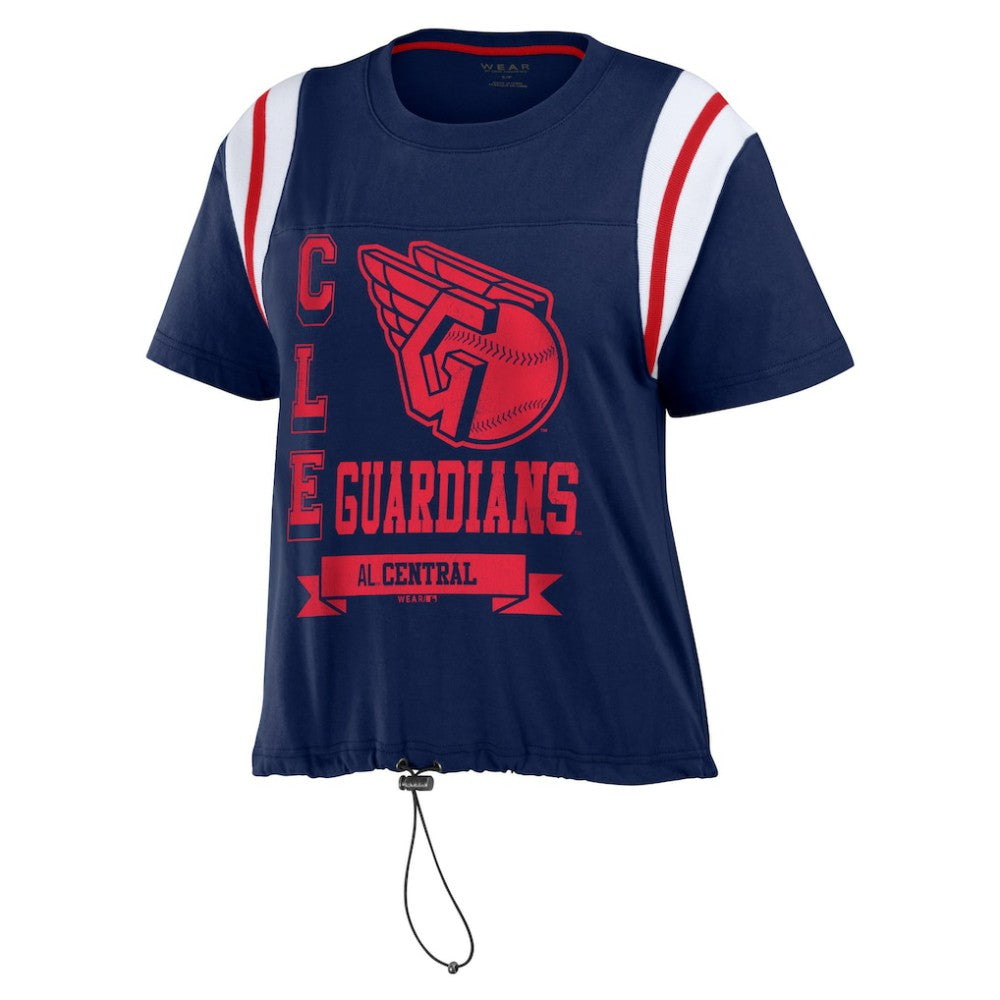 Cleveland Guardians WEAR by Erin Andrews Women's Cinched Colorblock T-Shirt Online