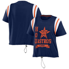 Houston Astros WEAR by Erin Andrews Women's Cinched Colorblock T-Shirt Sale