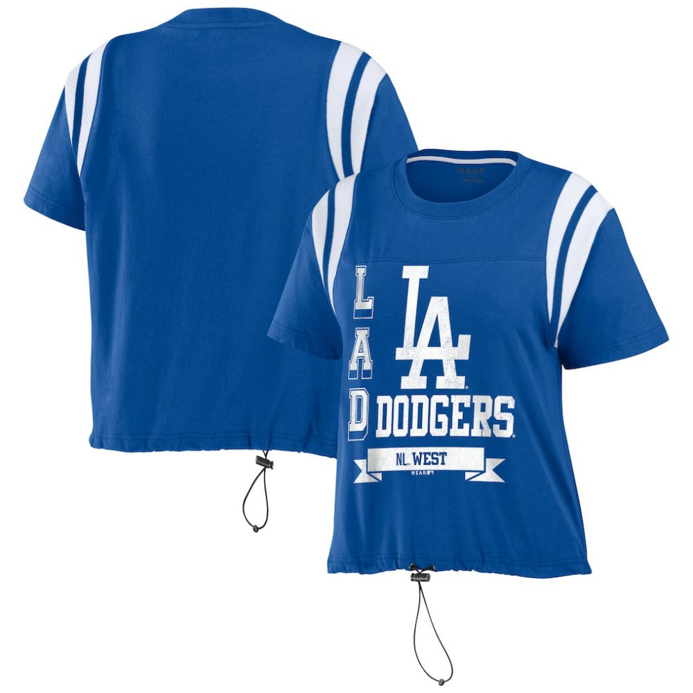 Los Angeles Dodgers WEAR by Erin Andrews Women's Cinched Colorblock T-Shirt Outlet