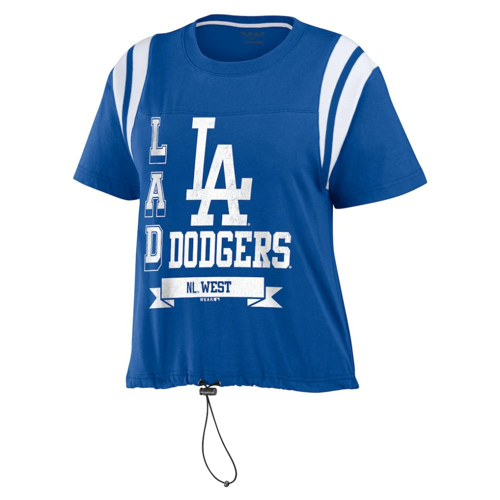 Los Angeles Dodgers WEAR by Erin Andrews Women's Cinched Colorblock T-Shirt Outlet