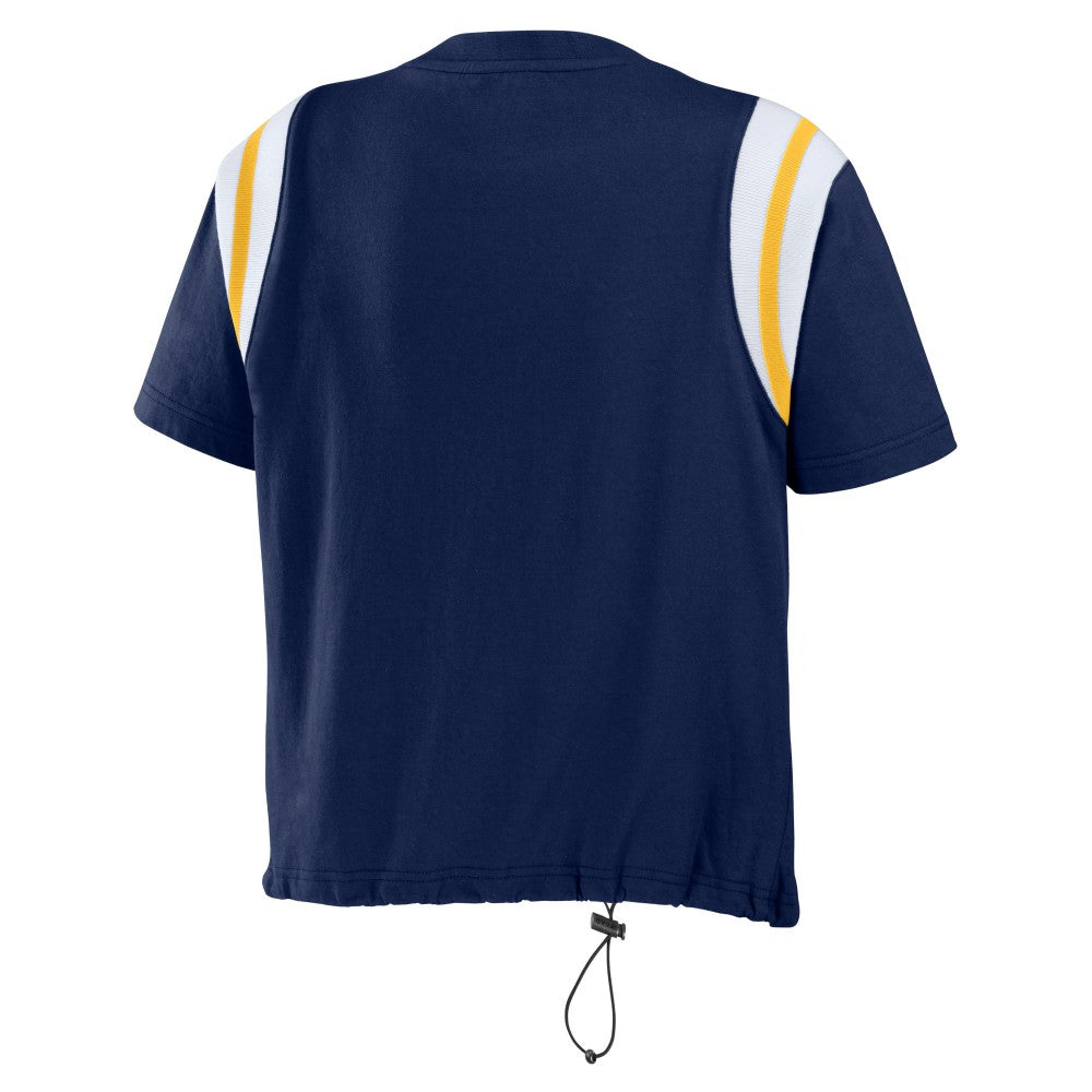 Milwaukee Brewers WEAR by Erin Andrews Women's Cinched Colorblock T-Shirt Sale