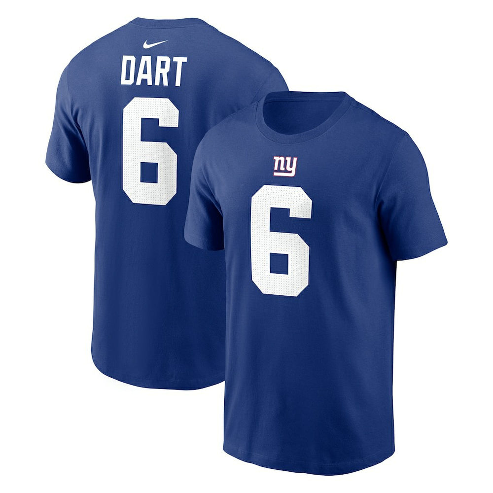 Jaxson Dart New York Giants Name & Number T-Shirt - Royal - Nike