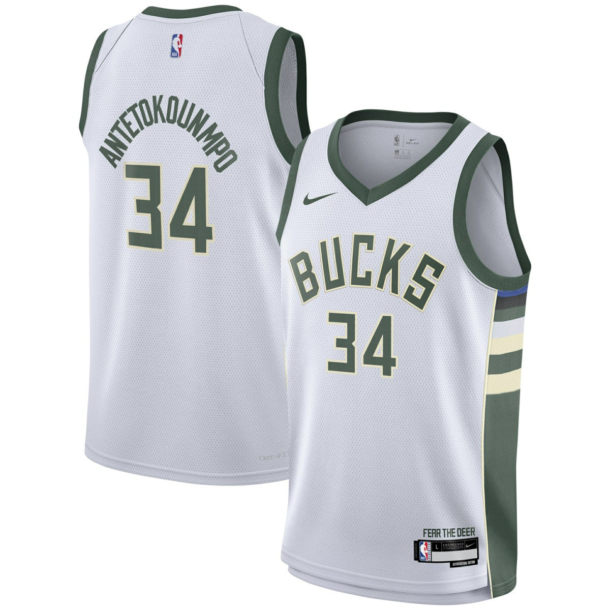 Nike Giannis Antetokounmpo Milwaukee Bucks Youth Swingman Jersey Association Edition White