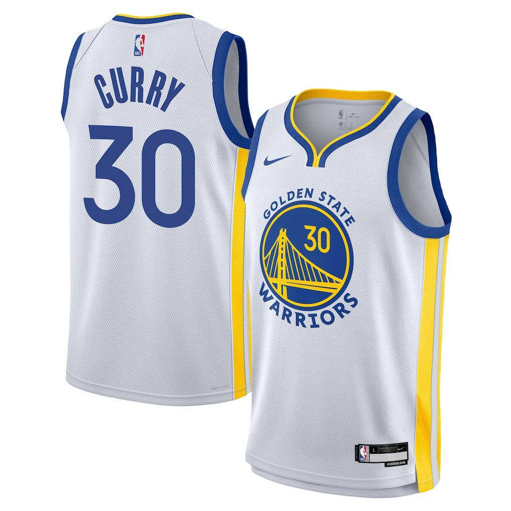 Nike Stephen Curry Golden State Warriors Youth Swingman Jersey Association Editi- White