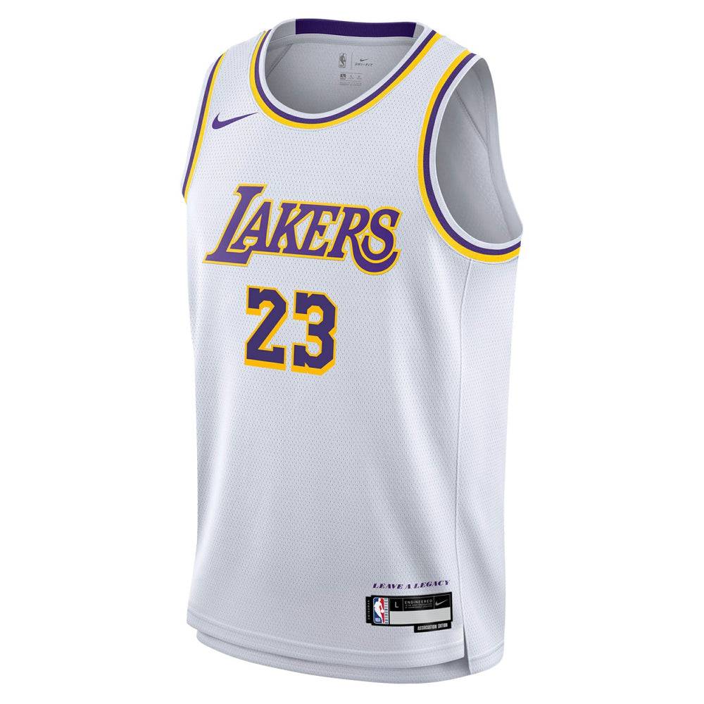 Nike LeBron James Los Angeles Lakers Youth Swingman Jersey Association Edition White
