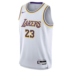 Nike LeBron James Los Angeles Lakers Youth Swingman Jersey Association Edition White