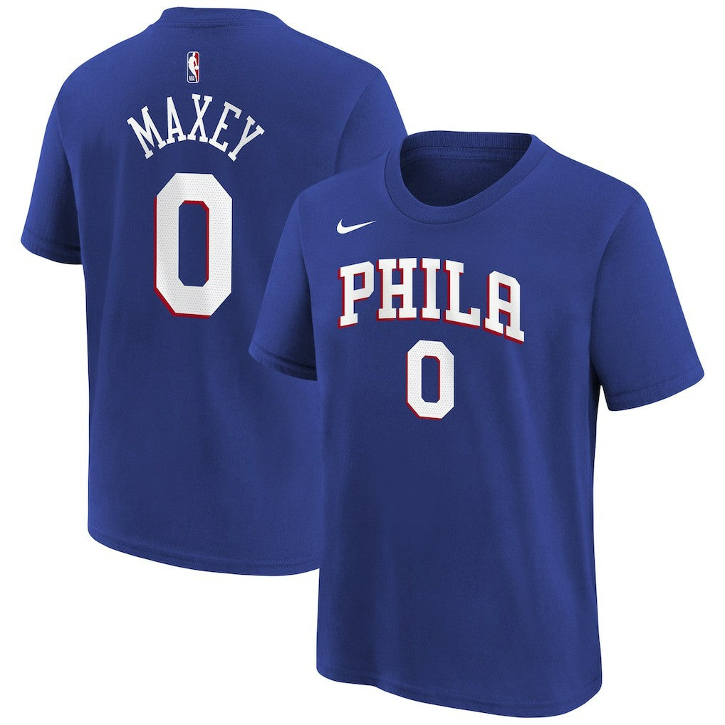 Tyrese Maxey Philadelphia 76ers Youth Icon Name & Number T-Shirt Royal