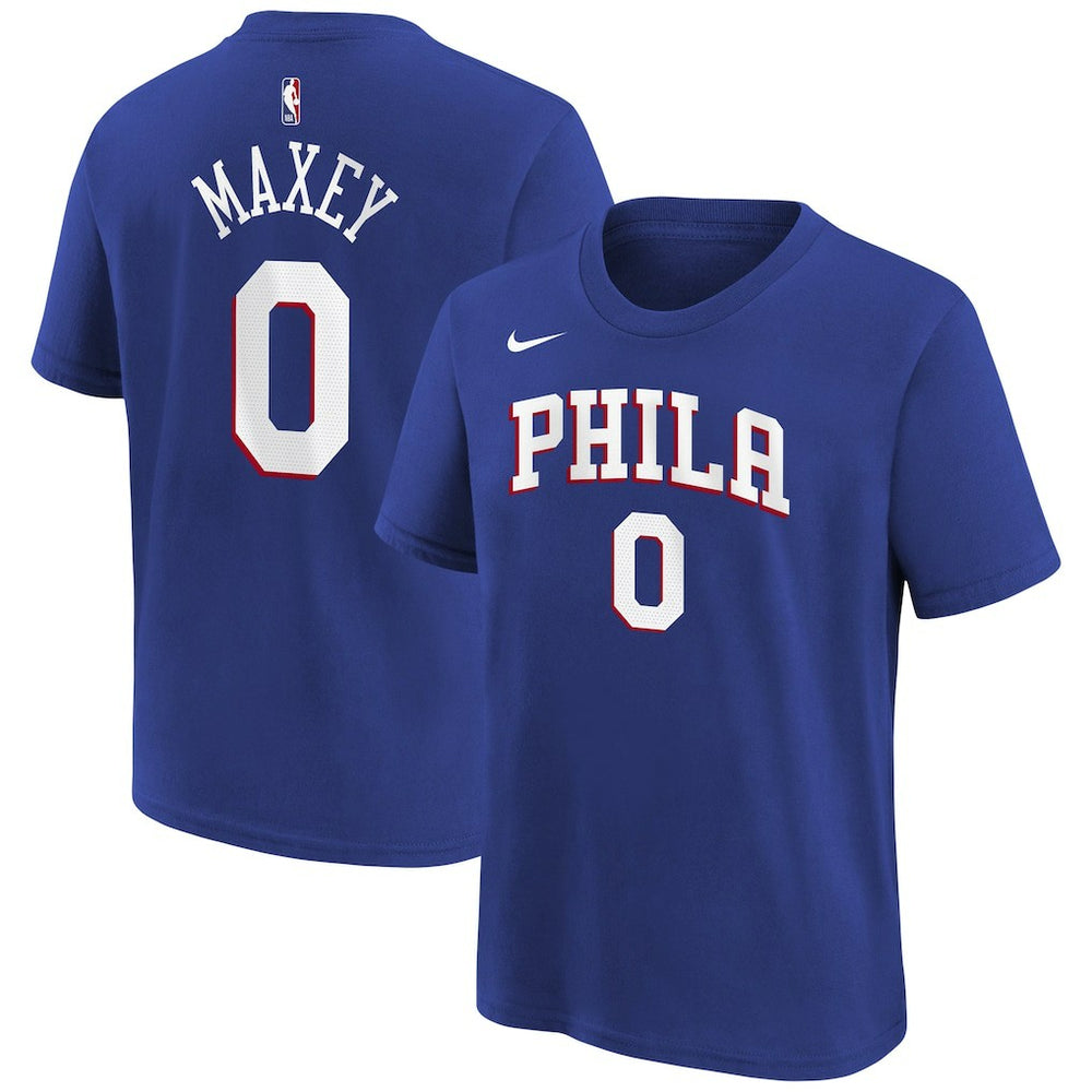Tyrese Maxey Philadelphia 76ers Youth Icon Name & Number T-Shirt Royal