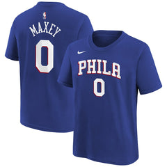 Tyrese Maxey Philadelphia 76ers Youth Icon Name & Number T-Shirt Royal