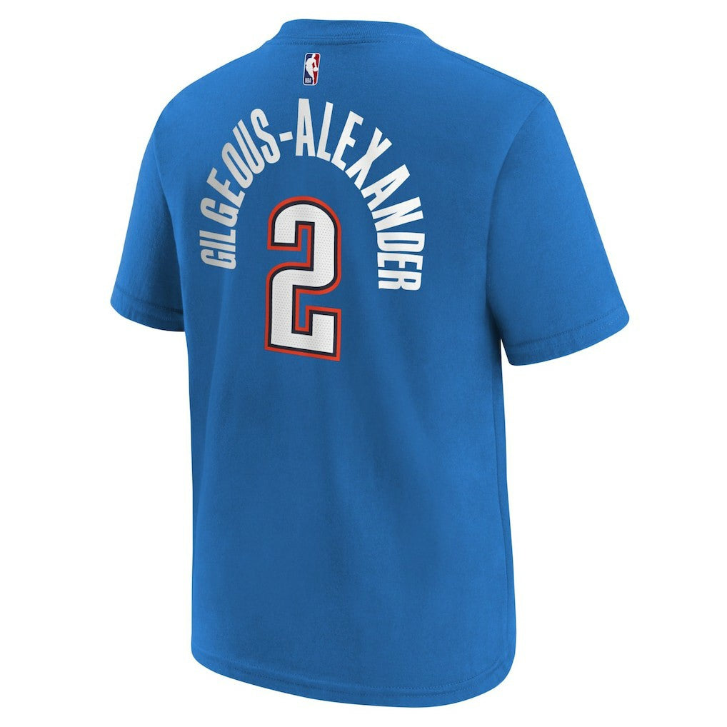 Shai Gilgeous-Alexander Oklahoma City Thunder Youth Icon Name & Number T-Shirt Blue