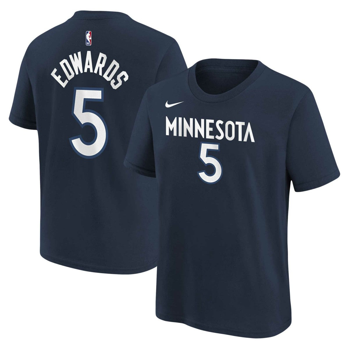Anthony Edwards Minnesota Timberwolves Youth Icon Name & Number T-Shirt Navy