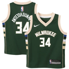 Nike Giannis Antetokounmpo Milwaukee Bucks Preschool Swingman Player Jersey Icon Edition Hunter Green