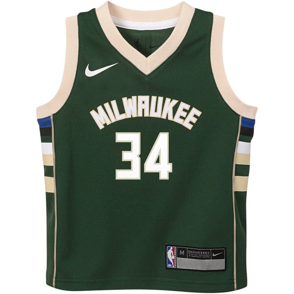 Nike Giannis Antetokounmpo Milwaukee Bucks Preschool Swingman Player Jersey Icon Edition Hunter Green