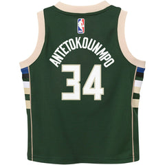 Nike Giannis Antetokounmpo Milwaukee Bucks Preschool Swingman Player Jersey Icon Edition Hunter Green