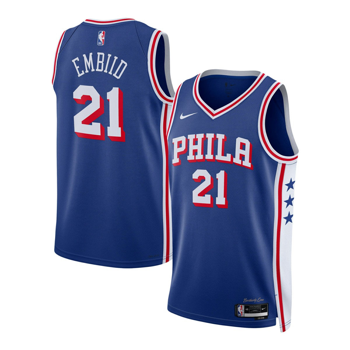 Nike Joel Embiid Philadelphia 76ers Youth Swingman Jersey Icon Edition Royal
