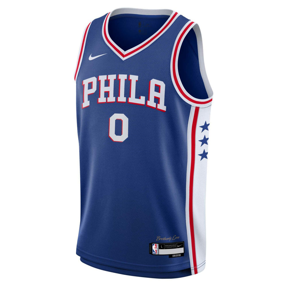 Nike Tyrese Maxey Philadelphia 76ers Youth Swingman Jersey Icon Edition Royal