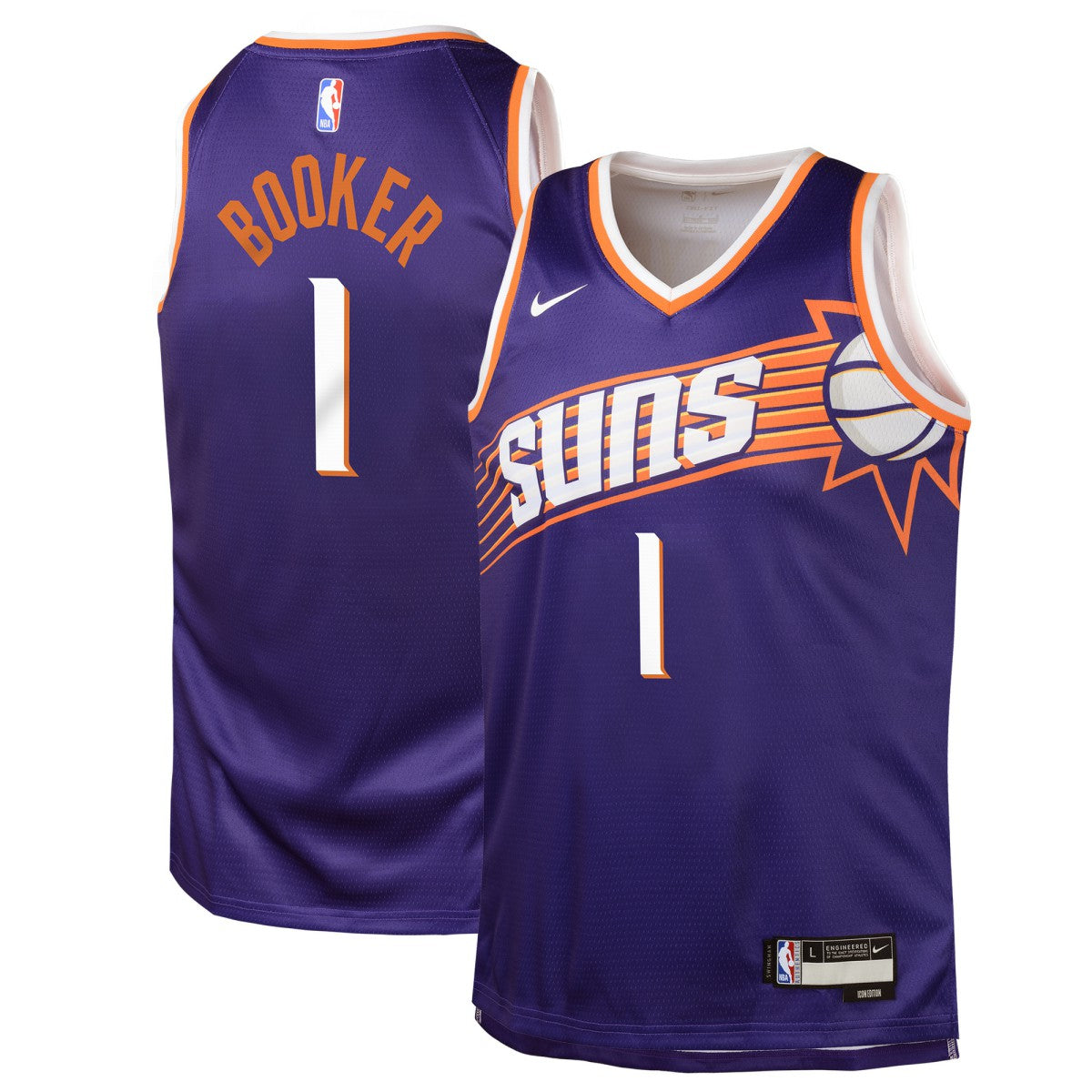 Nike Devin Booker Phoenix Suns Youth Swingman Jersey Icon Edition Purple
